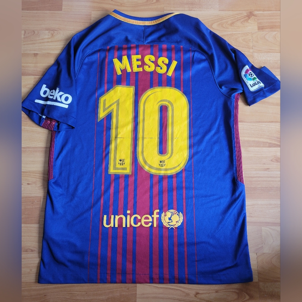 Nike Messi Jersey FCB 2017 Dri Fit Barcelona Home Jersey, Medium